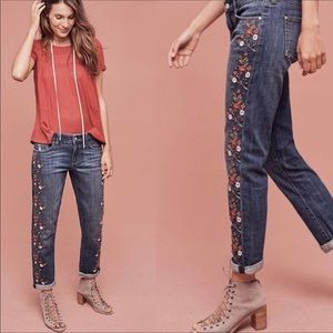 Pilcro & The Letter Press embroidered jeans